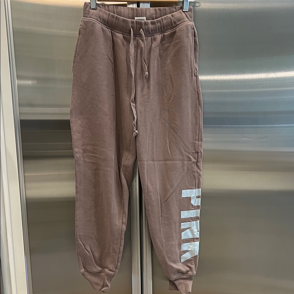 Victoria’s Secret PINK Brown Jogger Sweatpants with Side Logo